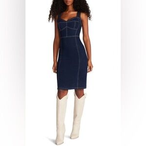 Steve Madden Denim Bustier Bodycon Dress Size 4 NWT